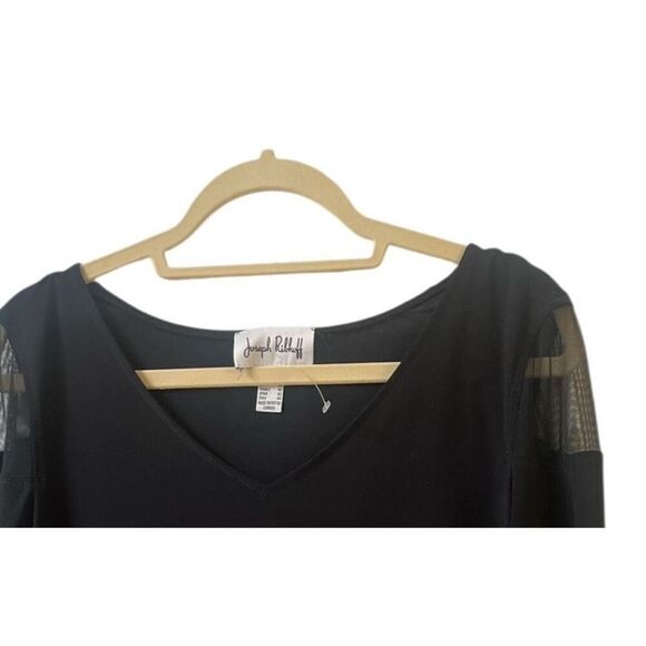 Joseph Ribkoff asymmetrical hem black with floral hem sz 10 - Picture 5 of 5